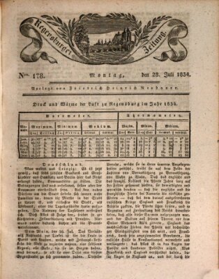 Regensburger Zeitung Montag 28. Juli 1834