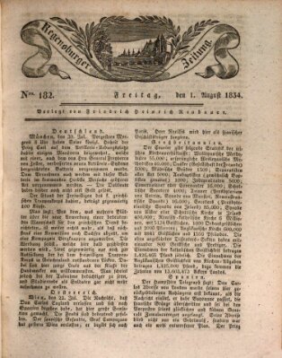 Regensburger Zeitung Freitag 1. August 1834