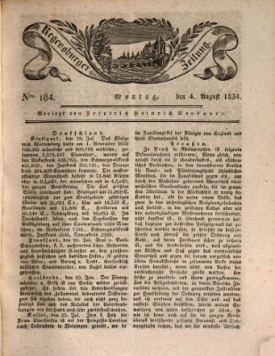 Regensburger Zeitung Montag 4. August 1834