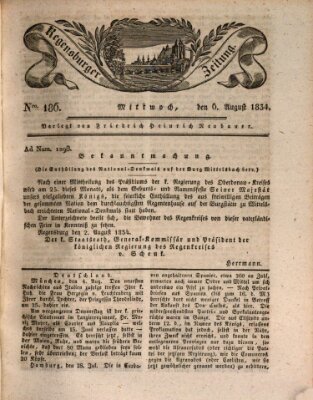 Regensburger Zeitung Mittwoch 6. August 1834