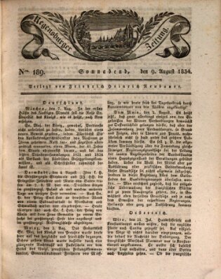 Regensburger Zeitung Samstag 9. August 1834