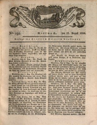 Regensburger Zeitung Mittwoch 13. August 1834