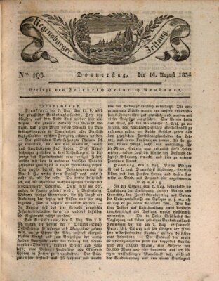 Regensburger Zeitung Donnerstag 14. August 1834