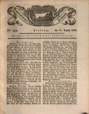 Regensburger Zeitung Freitag 15. August 1834