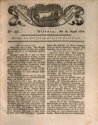 Regensburger Zeitung Dienstag 19. August 1834