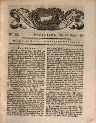 Regensburger Zeitung Samstag 23. August 1834