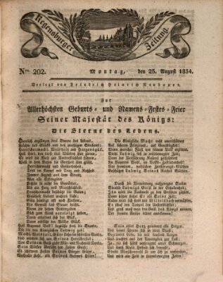 Regensburger Zeitung Montag 25. August 1834