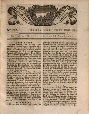 Regensburger Zeitung Samstag 30. August 1834