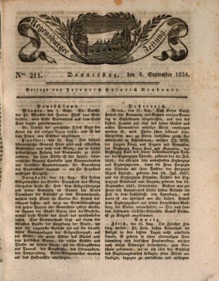 Regensburger Zeitung Donnerstag 4. September 1834