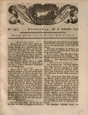 Regensburger Zeitung Donnerstag 11. September 1834