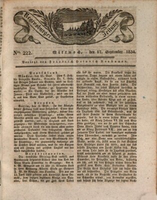 Regensburger Zeitung Mittwoch 17. September 1834