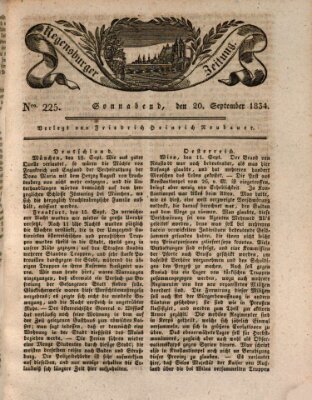 Regensburger Zeitung Samstag 20. September 1834