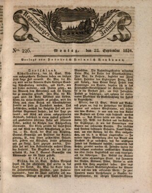 Regensburger Zeitung Montag 22. September 1834