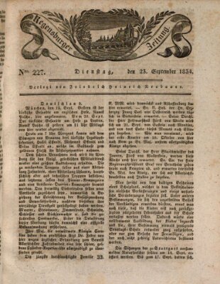 Regensburger Zeitung Dienstag 23. September 1834