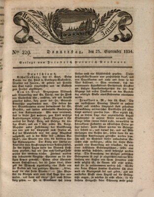 Regensburger Zeitung Donnerstag 25. September 1834