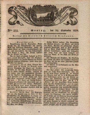 Regensburger Zeitung Montag 29. September 1834