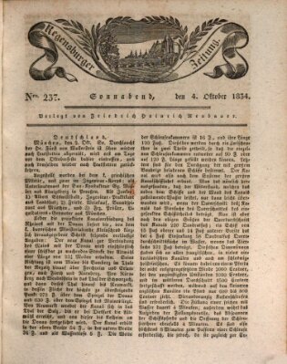 Regensburger Zeitung Samstag 4. Oktober 1834