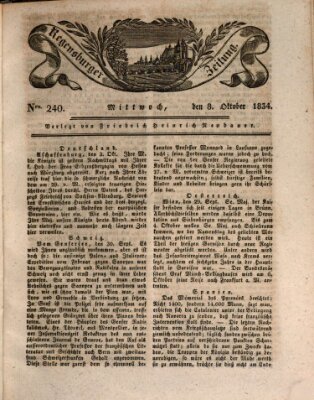 Regensburger Zeitung Mittwoch 8. Oktober 1834