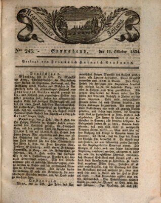 Regensburger Zeitung Samstag 11. Oktober 1834