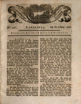 Regensburger Zeitung Donnerstag 16. Oktober 1834