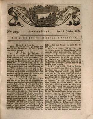 Regensburger Zeitung Samstag 18. Oktober 1834