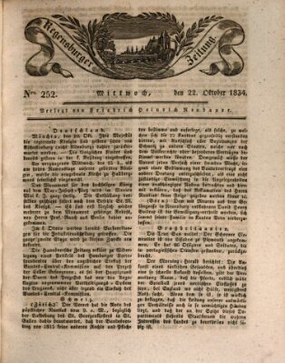 Regensburger Zeitung Mittwoch 22. Oktober 1834