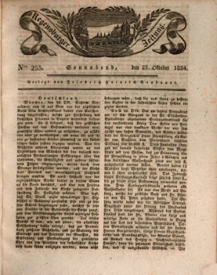 Regensburger Zeitung Samstag 25. Oktober 1834