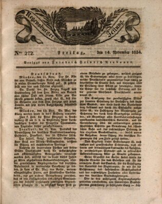 Regensburger Zeitung Freitag 14. November 1834