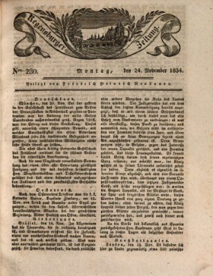 Regensburger Zeitung Montag 24. November 1834