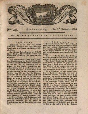 Regensburger Zeitung Donnerstag 27. November 1834