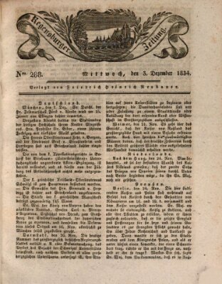 Regensburger Zeitung Mittwoch 3. Dezember 1834