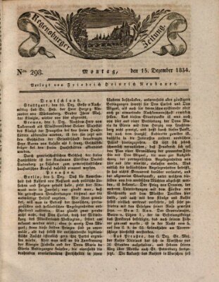 Regensburger Zeitung Montag 15. Dezember 1834