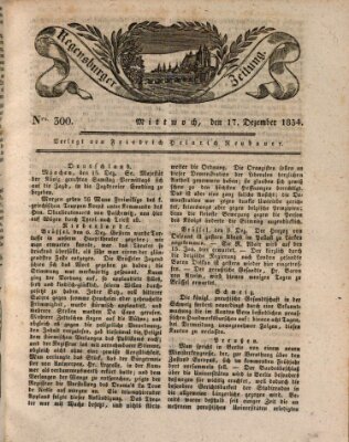 Regensburger Zeitung Mittwoch 17. Dezember 1834