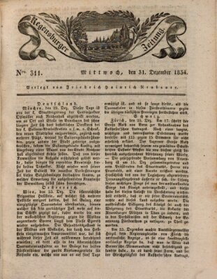 Regensburger Zeitung Mittwoch 31. Dezember 1834