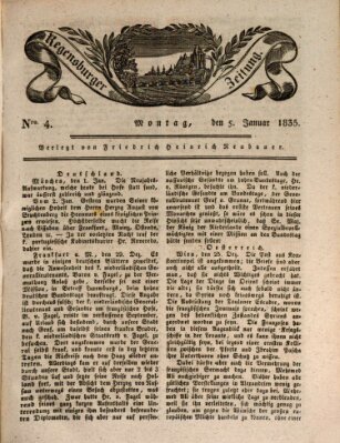 Regensburger Zeitung Montag 5. Januar 1835