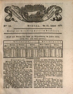 Regensburger Zeitung Montag 12. Januar 1835