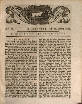 Regensburger Zeitung Donnerstag 15. Januar 1835