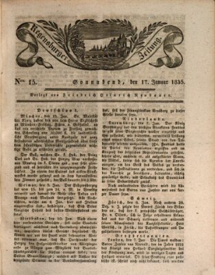 Regensburger Zeitung Samstag 17. Januar 1835