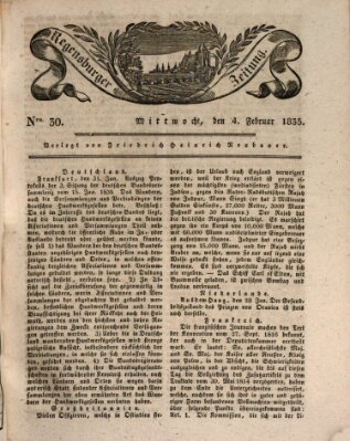 Regensburger Zeitung Mittwoch 4. Februar 1835