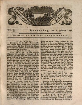 Regensburger Zeitung Donnerstag 5. Februar 1835