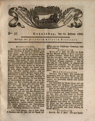 Regensburger Zeitung Donnerstag 12. Februar 1835