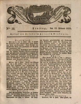 Regensburger Zeitung Freitag 13. Februar 1835