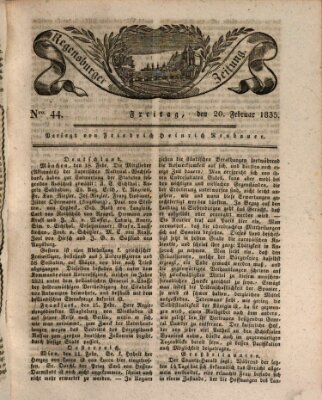 Regensburger Zeitung Freitag 20. Februar 1835