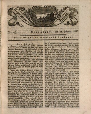 Regensburger Zeitung Samstag 21. Februar 1835