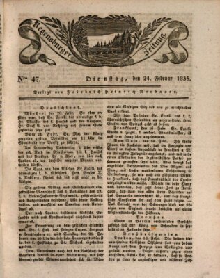 Regensburger Zeitung Dienstag 24. Februar 1835