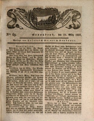 Regensburger Zeitung Samstag 21. März 1835