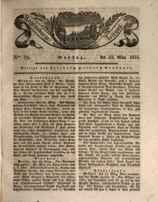 Regensburger Zeitung Montag 23. März 1835