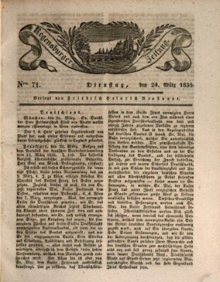 Regensburger Zeitung Dienstag 24. März 1835