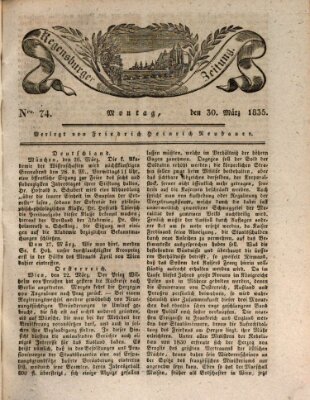 Regensburger Zeitung Montag 30. März 1835