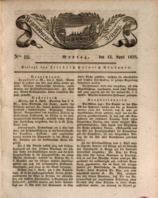 Regensburger Zeitung Montag 13. April 1835